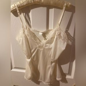 Vintage Cream-Colored Flirty Camisole by Melody, Size Medium